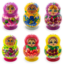 Load image into Gallery viewer, Set of 2 Salt and Pepper Shakers Nesting Dolls in Assortment (Colors May Vary)