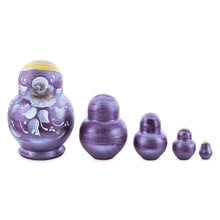 Load image into Gallery viewer, Bourbon Color with White Flowers Wooden  Nesting Dolls
