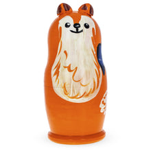 Load image into Gallery viewer, Set of 5 Fox Family Wooden Nesting Dolls