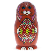 Load image into Gallery viewer, Set of 3 Bunnies with Easter Eggs Nesting Dolls