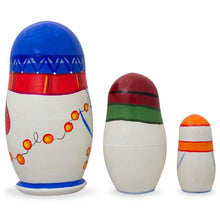 Load image into Gallery viewer, Set of 3 Snowman Wooden Christmas Nesting Dolls 4.25 Inches