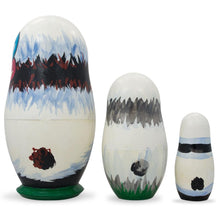 Load image into Gallery viewer, Set of 3 Panda Bears Family Wooden Nesting Dolls 4.25 Inches