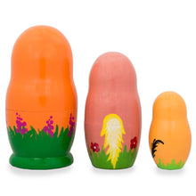 Load image into Gallery viewer, Set of 3 Horses with Flowers Wooden Nesting Dolls 4.25 Inches