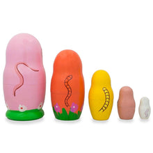 Load image into Gallery viewer, Set of 5 Cats and Kitties Wooden Nesting Dolls 4.25 Inches