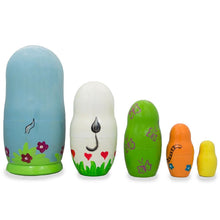 Load image into Gallery viewer, Set of 5 Hippo, Zebra and Tiger Wooden Animal Nesting Dolls 6 Inches