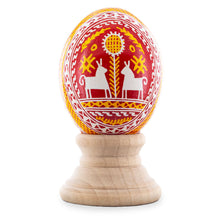 Load image into Gallery viewer, Horses by the Tree on Red Authentic Blown Real Eggshell Ukrainian Easter Egg Pysanka
