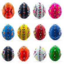 Load image into Gallery viewer, Set of 12 Ukrainian Wooden Easter Eggs Pysanky 1.5 Inches