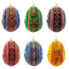 Load image into Gallery viewer, Set of 6 Hand Painted Wooden Ukrainian Easter Egg Ornaments 2.5 Inches