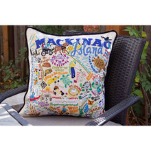 Load image into Gallery viewer, Mackinac Island Hand-Embroidered Pillow by Cat Studio