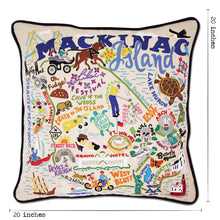 Load image into Gallery viewer, Mackinac Island Hand-Embroidered Pillow by Cat Studio