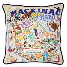 Load image into Gallery viewer, Mackinac Island Hand-Embroidered Pillow by Cat Studio