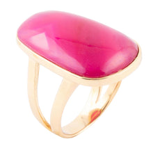 Load image into Gallery viewer, Madeleine Pink Agate Golden Ring