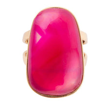 Load image into Gallery viewer, Madeleine Pink Agate Golden Ring