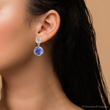 Load image into Gallery viewer, Madrid Blue Lapis Sterling Silver Post Drop Earrings