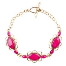 Load image into Gallery viewer, Magenta Agate Link Bracelet