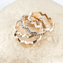 Load image into Gallery viewer, Marcasite and Bronze Stack Ring Set