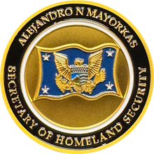 Load image into Gallery viewer, BL18-012 Alejandro N. Mayorkas Homeland Secretary Challenge Coin Saint Santo Mayorkas S1