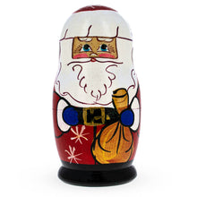 Load image into Gallery viewer, Set of 5 Santa, Snowman and Christmas Tree Wooden Nesting Dolls