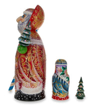 Load image into Gallery viewer, Hand Carved Solid Wood Santa Did Moroz Nesting Dolls 9.5 Inches
