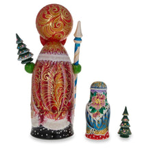 Load image into Gallery viewer, Hand Carved Solid Wood Santa Did Moroz Nesting Dolls 9.5 Inches