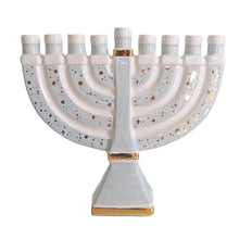 Load image into Gallery viewer, Shimmering Stars Menorah with 22K Gold Accents and Optional Monogram