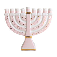 Load image into Gallery viewer, Shimmering Stars Menorah with 22K Gold Accents and Optional Monogram
