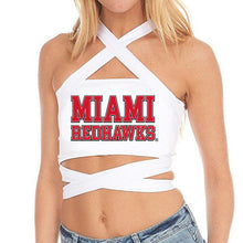 Load image into Gallery viewer, Miami University RedHawks White Multi Way Bandeau Top
