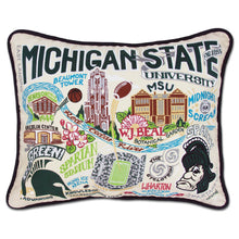 Load image into Gallery viewer, Michigan State University Collegiate Embroidered Pillow by CatStudio