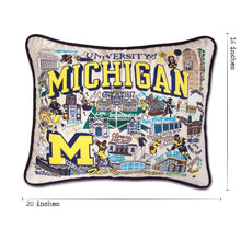 Load image into Gallery viewer, Michigan, University of Collegiate Embroidered Pillow by CatStudio