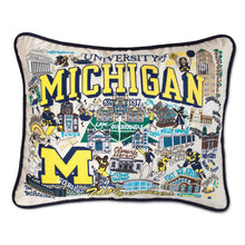 Load image into Gallery viewer, Michigan, University of Collegiate Embroidered Pillow by CatStudio