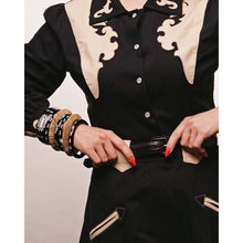 Load image into Gallery viewer, Midi Rebel Black Bangle by Splendette - MEDIUM