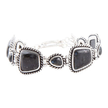 Load image into Gallery viewer, Midnight Labradorite and Sterling Silver Toggle Bracelet