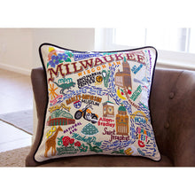 Load image into Gallery viewer, Milwaukee Hand-Embroidered Pillow