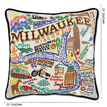 Load image into Gallery viewer, Milwaukee Hand-Embroidered Pillow