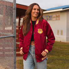 Load image into Gallery viewer, Minnesota Satin Letterman Bomber Jacket