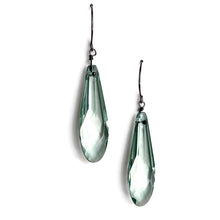 Load image into Gallery viewer, Seafoam Green Faceted Briolette Teardrop Drop Earrings