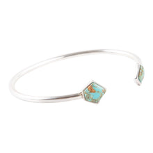 Load image into Gallery viewer, Mirror Image Blue Turquoise and Sterling Silver Cuff Bracelet