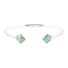 Load image into Gallery viewer, Mirror Image Blue Turquoise and Sterling Silver Cuff Bracelet