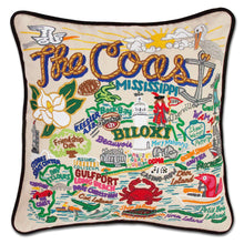 Load image into Gallery viewer, Mississippi Coast Hand-Embroidered Pillow