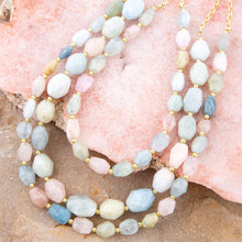 Load image into Gallery viewer, Mixed Morganite Pastel Statement Strand Necklace