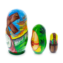 Load image into Gallery viewer, Set of 3 Jesus with Cross, Easter Eggs Wooden Nesting Dolls 4.25 Inches