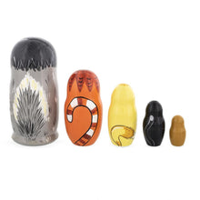 Load image into Gallery viewer, Set of 5 Cats Family Wooden Nesting Dolls 6 Inches
