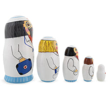 Load image into Gallery viewer, Doctor &amp; Nurses Wooden Nesting Dolls