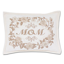 Load image into Gallery viewer, Mom Love Letters Hand-Embroidered Pillow - Available in Rose and Natural by CatStudio