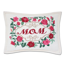 Load image into Gallery viewer, Mom Love Letters Hand-Embroidered Pillow - Available in Rose and Natural by CatStudio