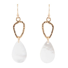 Load image into Gallery viewer, Mother of Pearl and Bronze Drop Earrings