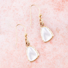 Load image into Gallery viewer, White Mother of Pearl Golden Drop Earrings