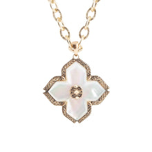 Load image into Gallery viewer, Maltese Cross White Mother of Pearl Golden Chain Pendant Necklace