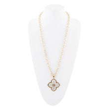 Load image into Gallery viewer, Maltese Cross White Mother of Pearl Golden Chain Pendant Necklace