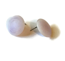 Load image into Gallery viewer, Lavender Matte Marbled Disc Stud Earrings
